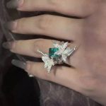 Noble Integrity: Sterling Silver & Imperial Teal Crystal Gladiolus Ring