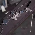 Tranquil Flow: Natural Aquamarine & Sterling Silver "Swimming Fish" Healing Bracelet