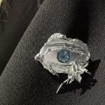 Awakening Vision: Sterling Silver & Blue Crystal 'Clear Gaze' Healing Brooch