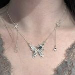 Ethereal Transformation: Winter Butterfly Sterling Silver & Zirconia Necklace