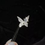 Ethereal Transformation: Winter Butterfly & Snowflake Zircon Adjustable Ring