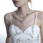 Ethereal Clarity: Green Fluorite & 925 Sterling Silver Adjustable Layered Necklace