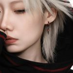 Mystic Protection: Gothic Feather & Garnet-Red Zirconia Huggie Earrings