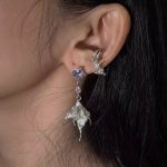 Mystical Tides: Natural Amethyst & S925 Silver Mermaid Tail Earrings