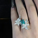 Noble Integrity: Sterling Silver & Imperial Teal Crystal Gladiolus Ring