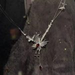 Passionate Rhythm: Natural Red Garnet & Silver Butterfly Bass Necklace