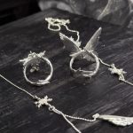 Ethereal Transformation: Winter Butterfly & Snowflake Zircon Adjustable Ring