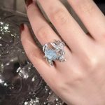 Celestial Fluidity: Raw Aquamarine & Sterling Silver Pisces Concept Ring