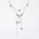 Ethereal Clarity: Green Fluorite & 925 Sterling Silver Adjustable Layered Necklace