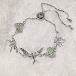 Ethereal Freedom: Green Fluorite & S925 Sterling Silver Stray Birds Adjustable Bracelet
