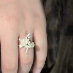 Soulful Bloom: Matte S950 Silver & Peridot Gardenia Healing Ring