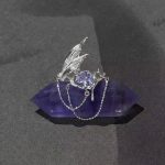 Mystical Tides: Natural Amethyst & S925 Silver Fishtail Adjustable Ring