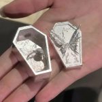 Eternal Metamorphosis: Silver-Plated Butterfly Coffin Jewelry Vessel