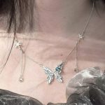 Ethereal Transformation: Winter Butterfly Sterling Silver & Zirconia Necklace