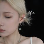 Ethereal Freedom: Stray Birds Green Fluorite & S925 Sterling Silver Asymmetric Earrings