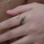 Empowered Grace: Vintage Peacock Feather & Tiger's Eye Statement Ring