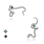 Transformative Wisdom: Sterling Silver & Zircon Serpent Ear Cuff