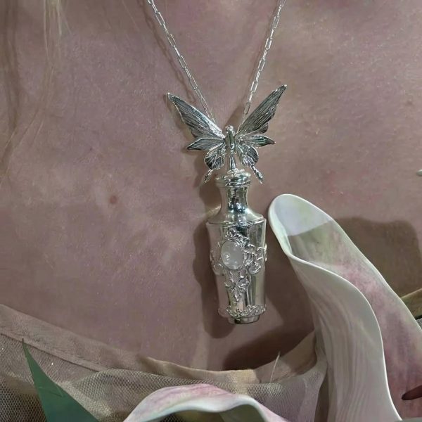 Ethereal Sanctuary: Natural Moonstone & 925 Sterling Silver 'Sphenoid Bottle' Necklace