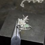 Soulful Bloom: Matte S950 Silver & Peridot Gardenia Healing Ring