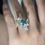 Noble Integrity: Sterling Silver & Imperial Teal Crystal Gladiolus Ring