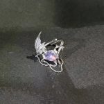 Mystical Tides: Natural Amethyst & S925 Silver Fishtail Adjustable Ring