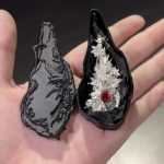 Melodic Passion: Natural Red Garnet & Sterling Silver Violin Pendant Necklace