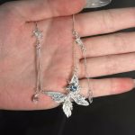 Ethereal Transformation: Winter Butterfly Sterling Silver & Zirconia Necklace