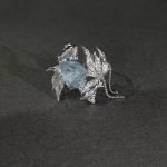 Celestial Fluidity: Raw Aquamarine & Sterling Silver Pisces Concept Ring