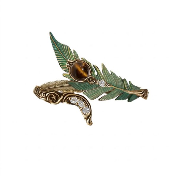 Empowered Grace: Vintage Peacock Feather & Tiger's Eye Statement Ring