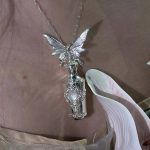 Ethereal Sanctuary: Natural Moonstone & 925 Sterling Silver 'Sphenoid Bottle' Necklace