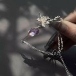 Ethereal Wisdom: Sterling Silver & Amethyst Iris Adjustable Half-Bangle