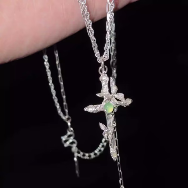 Soulful Aria: Sterling Silver & Prehnite INFJ/INFP Healing Necklace