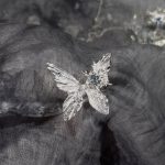 Ethereal Transformation: Winter Butterfly & Snowflake Zircon Adjustable Ring