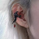 Mystic Wisdom: Raven Series Gothic Obsidian & Garnet Ear Cuffs