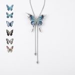 Ethereal Metamorphosis: Interchangeable Butterfly Cage S925 Silver Lariat Necklace