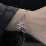 Ethereal Wisdom: Sterling Silver & Amethyst Iris Adjustable Half-Bangle