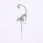Ethereal Fluidity: Sterling Silver & Zircon Fishtail Tassel Ear Cuff
