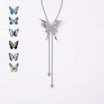 Ethereal Metamorphosis: Interchangeable Butterfly Cage S925 Silver Lariat Necklace
