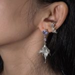 Mystical Tides: Natural Amethyst & S925 Silver Mermaid Tail Earrings