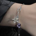 Ethereal Wisdom: Sterling Silver & Amethyst Iris Adjustable Half-Bangle