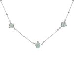 Ethereal Clarity: Green Fluorite & 925 Sterling Silver Adjustable Layered Necklace