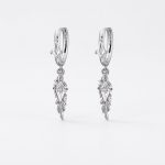 Mystic Protection: Gothic Feather & Garnet-Red Zirconia Huggie Earrings