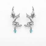 Ethereal Fluidity: Sterling Silver & Aquamarine Zircon Fishtail Ear Cuff