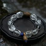 Luminous Clarity: Natural White Azeztulite, Agarwood & Lapis Lazuli Healing Bracelet