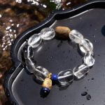 Luminous Clarity: Natural White Azeztulite, Agarwood & Lapis Lazuli Healing Bracelet